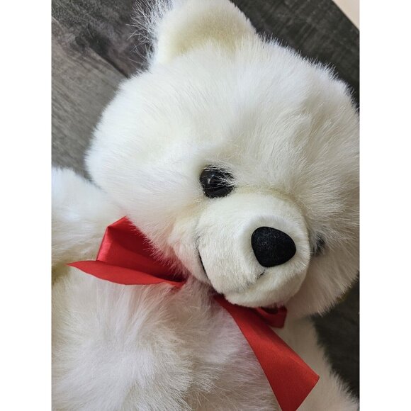 Vtg Brooklyn Doll Toy 16" White Teddy Bear Red Ribbon Pick a Pet Plush New - Picture 4 of 10